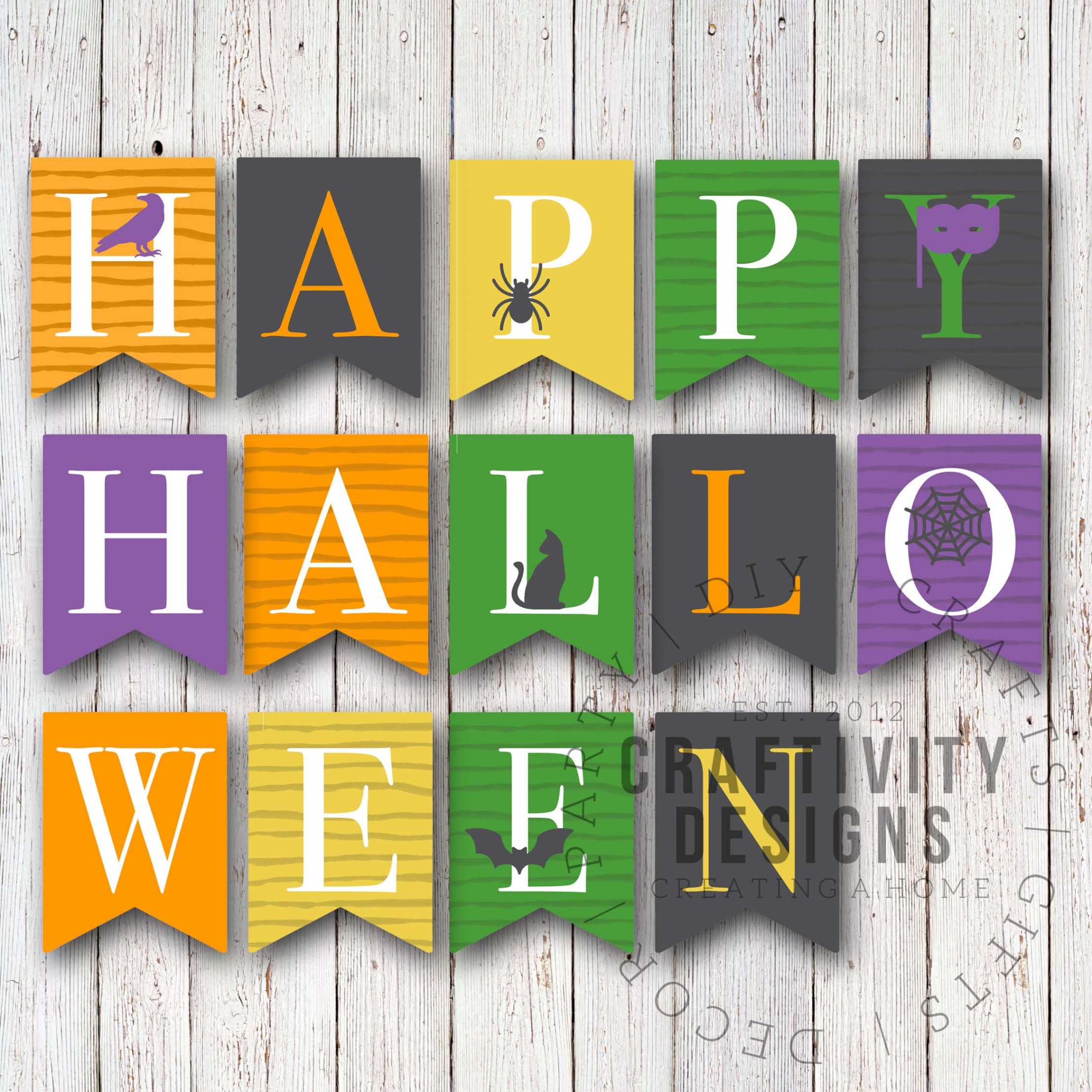 Free Printable Colorful Halloween Banner - unOriginal Mom