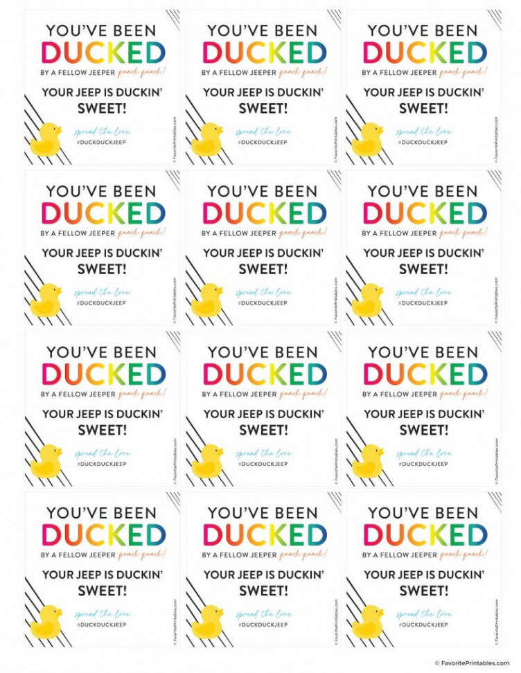 Free Printable Duck Duck Jeep Tags - Favorite Printables