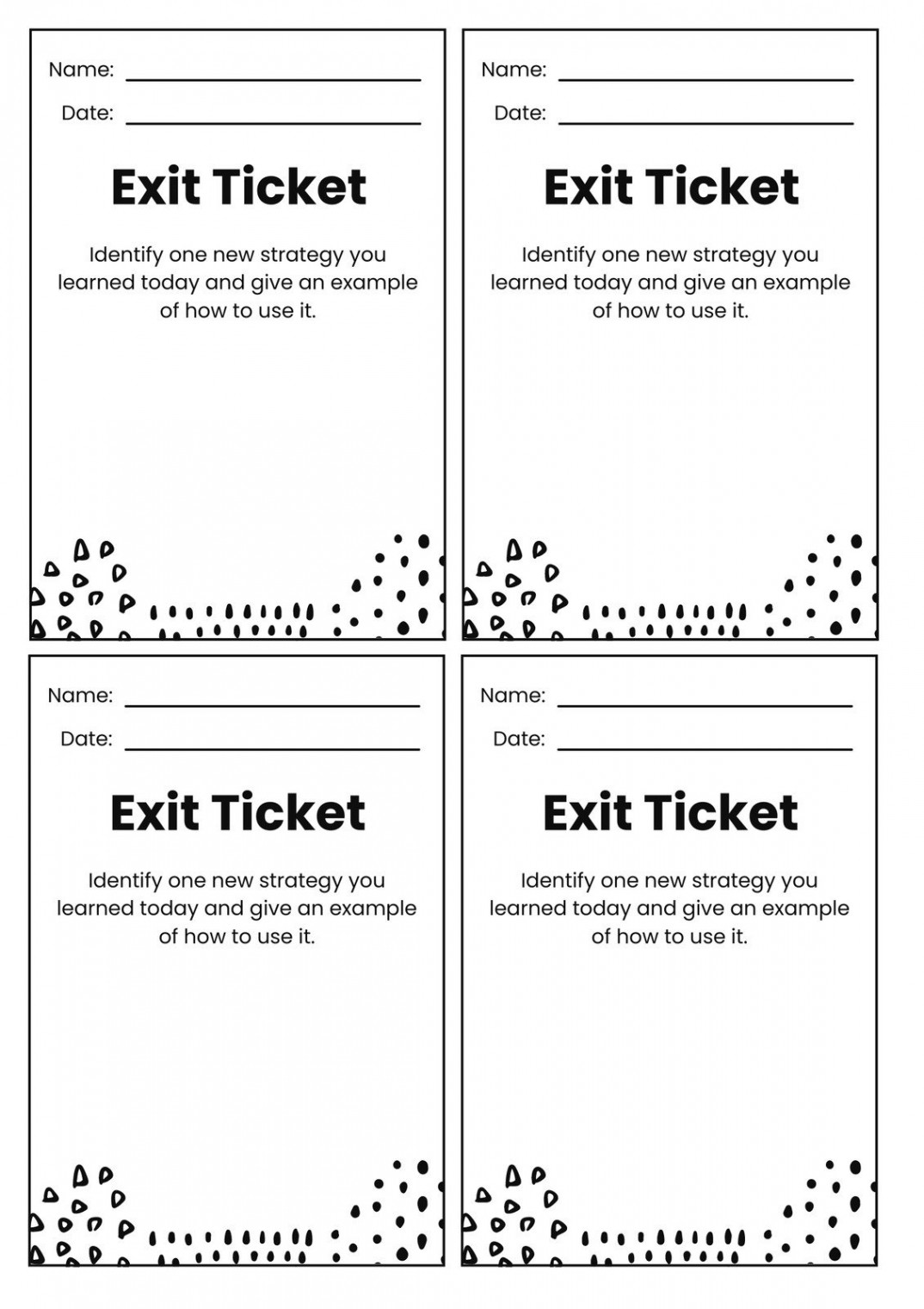 Free printable exit ticket templates you can customize  Canva