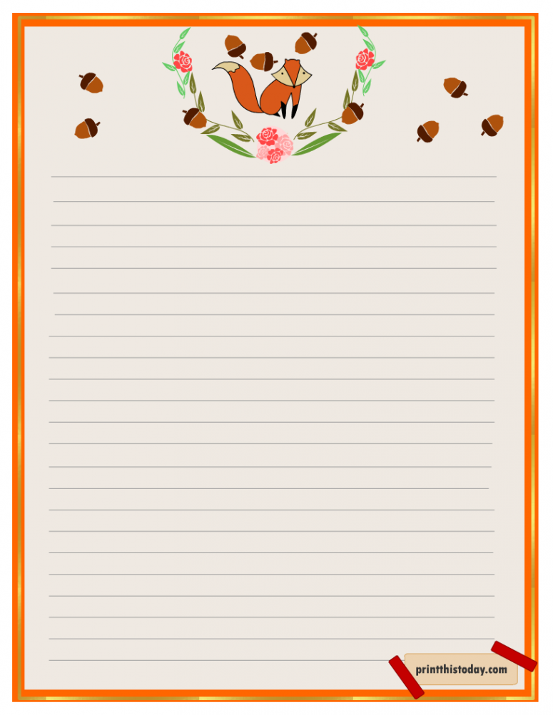 Free Printable Fall Writing Paper Stationery