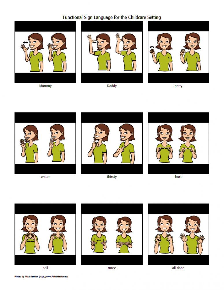 Free Printable – Functional Sign Language for the Childcare