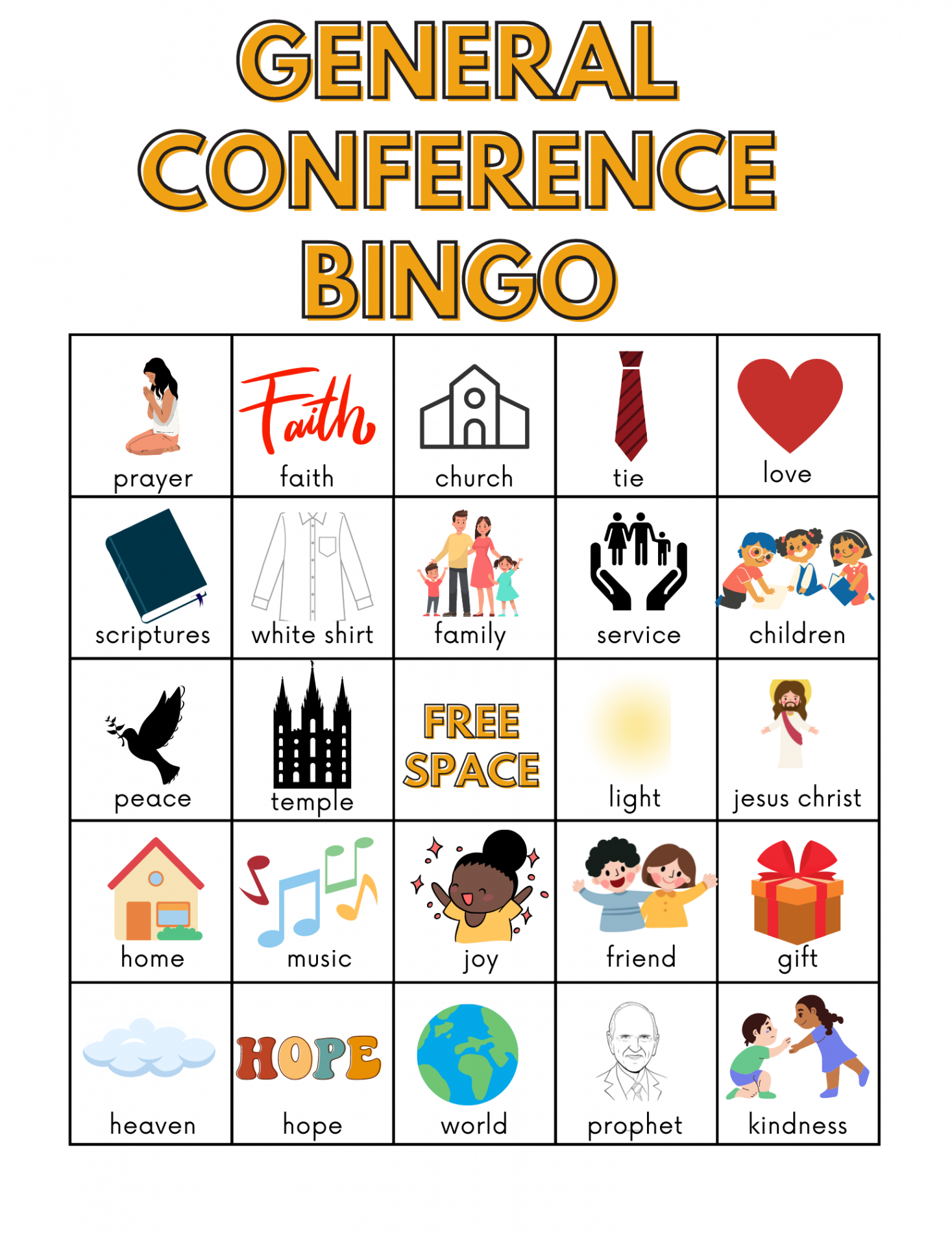 FREE Printable General Conference Bingo - Lola Lambchops