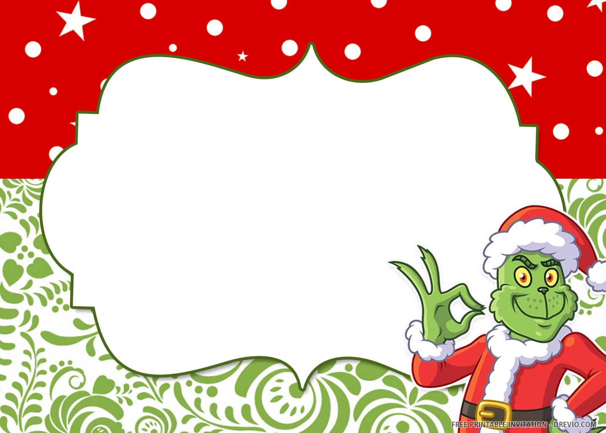 FREE PRINTABLE) – Grinch Birthday Invitation Templates  Christmas