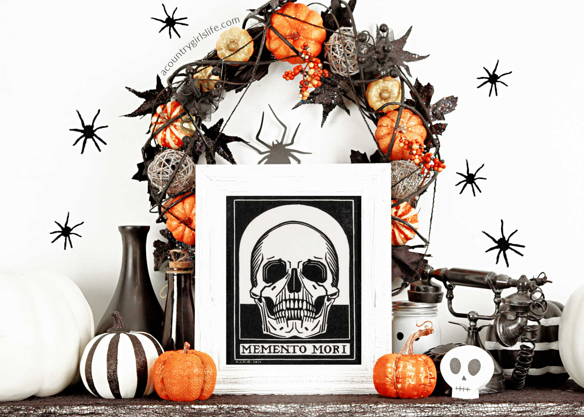 FREE Printable Halloween Wall Art & Decorations DIY - A Country