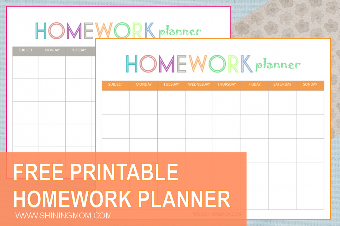 Free Printable: Homework Planner