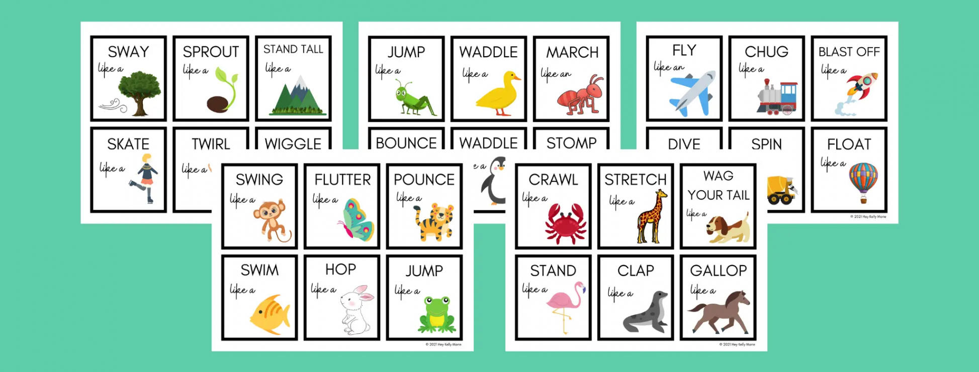 Free Printable Indoor Movement Activity Cards -