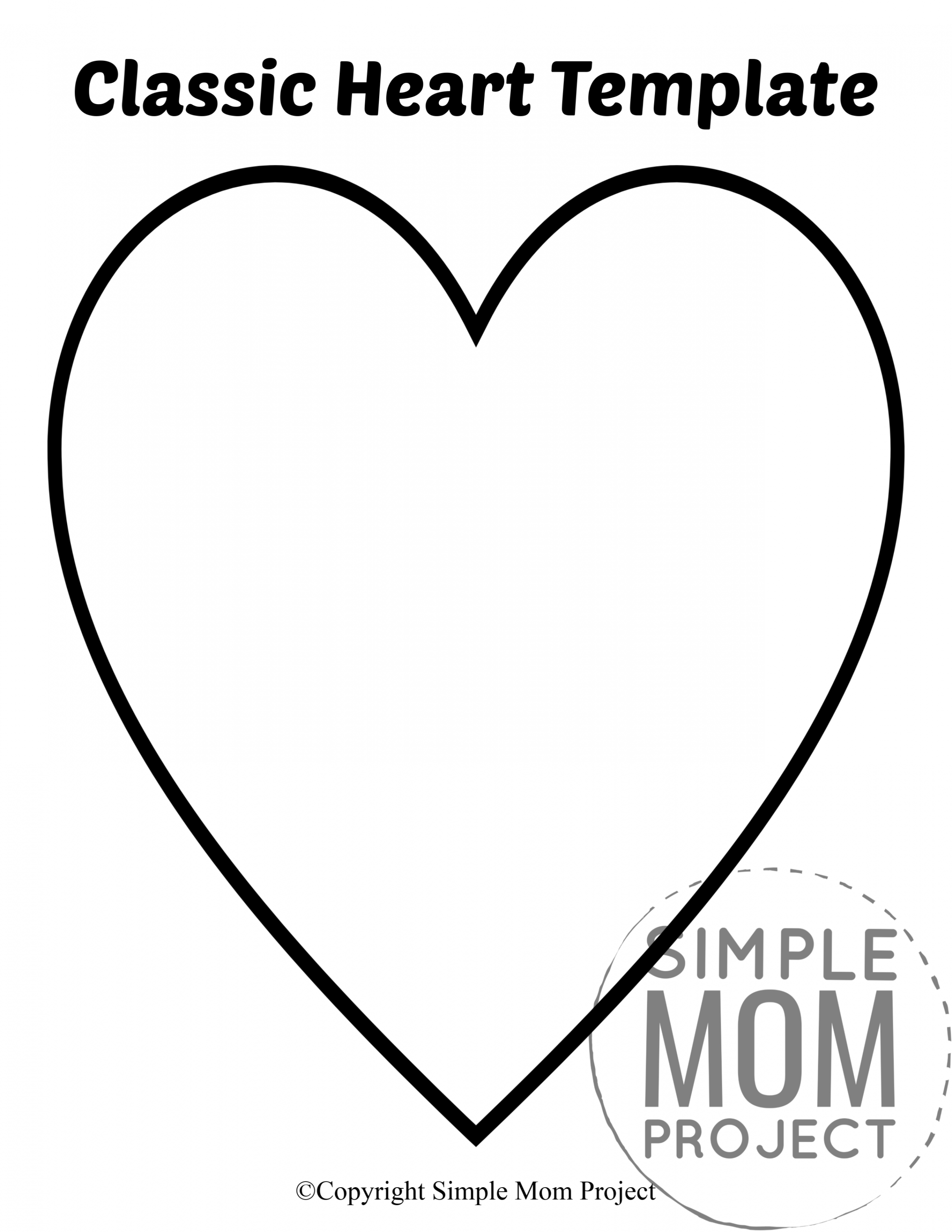 Free Printable Large Heart Shape Templates  Heart template, Heart