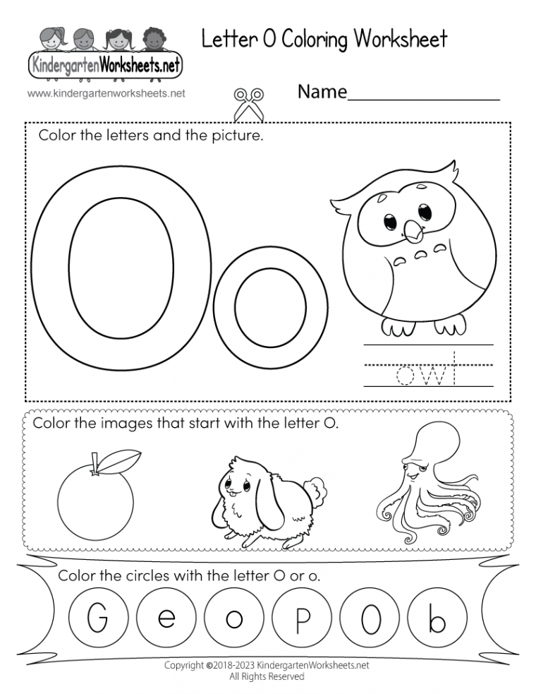 Free Printable Letter O Coloring Worksheet