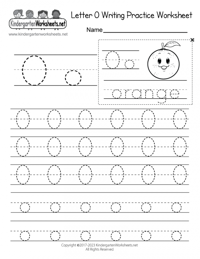 Free Printable Letter O Writing Practice Worksheet