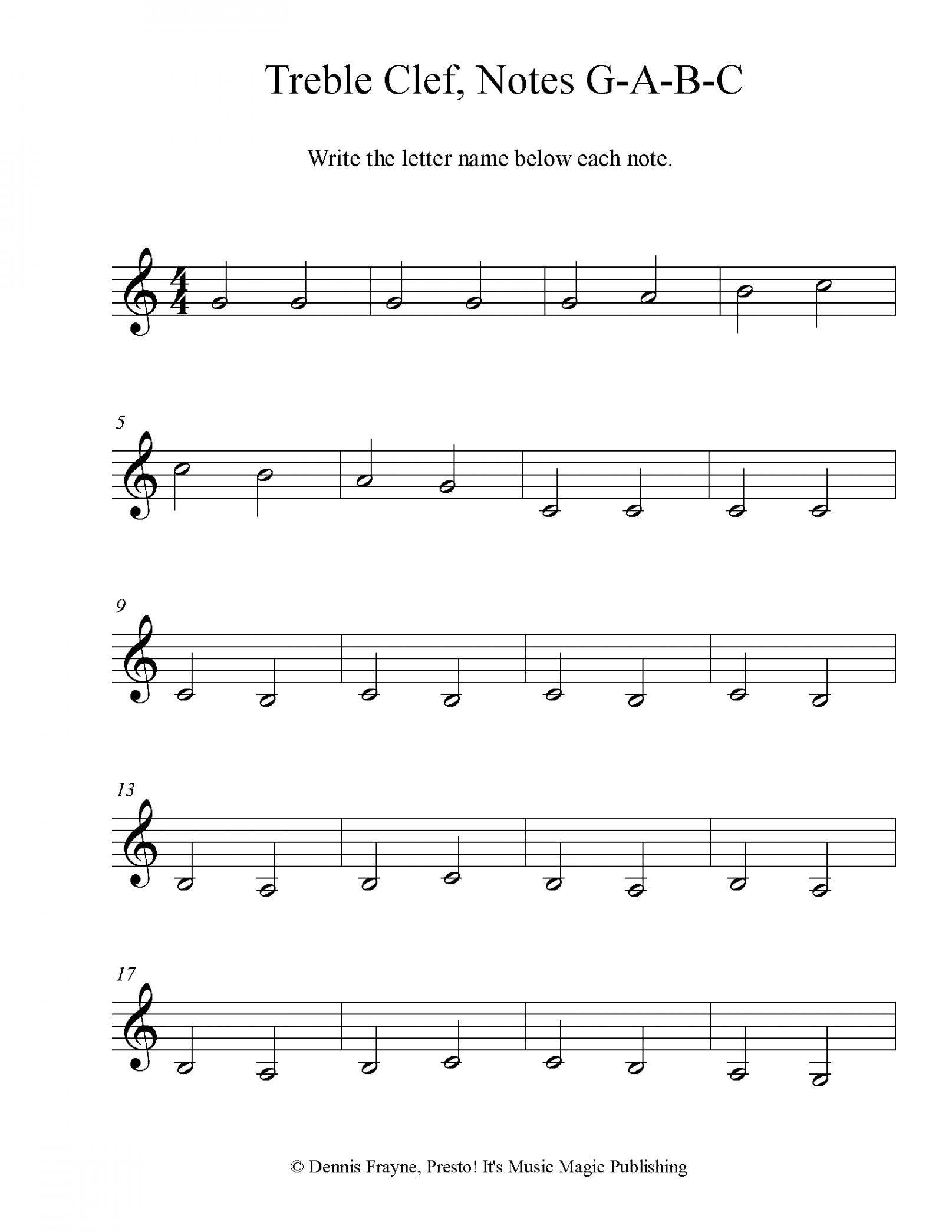 FREE! Printable Music Note Naming Worksheets — Presto! It