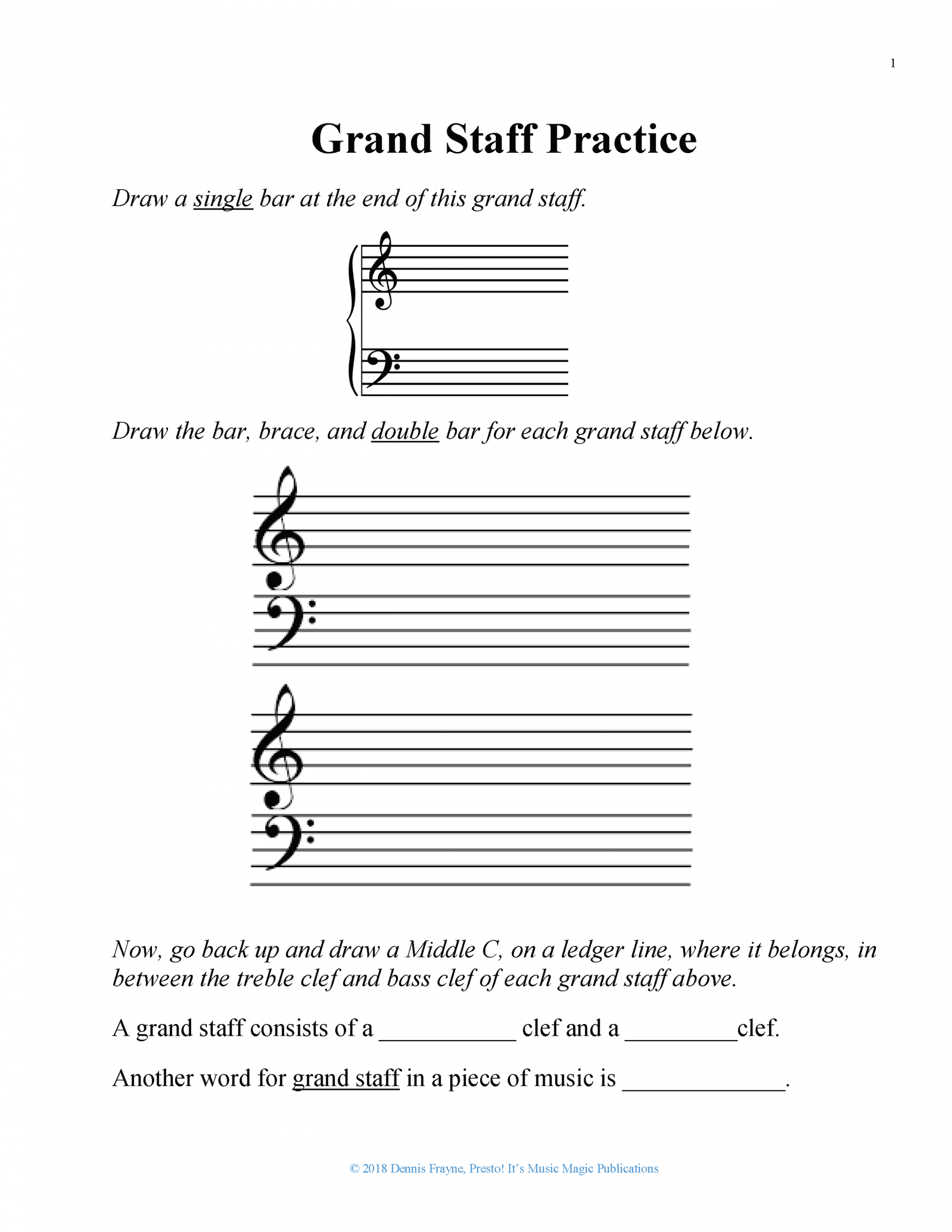 FREE! Printable Music Note Naming Worksheets — Presto! It