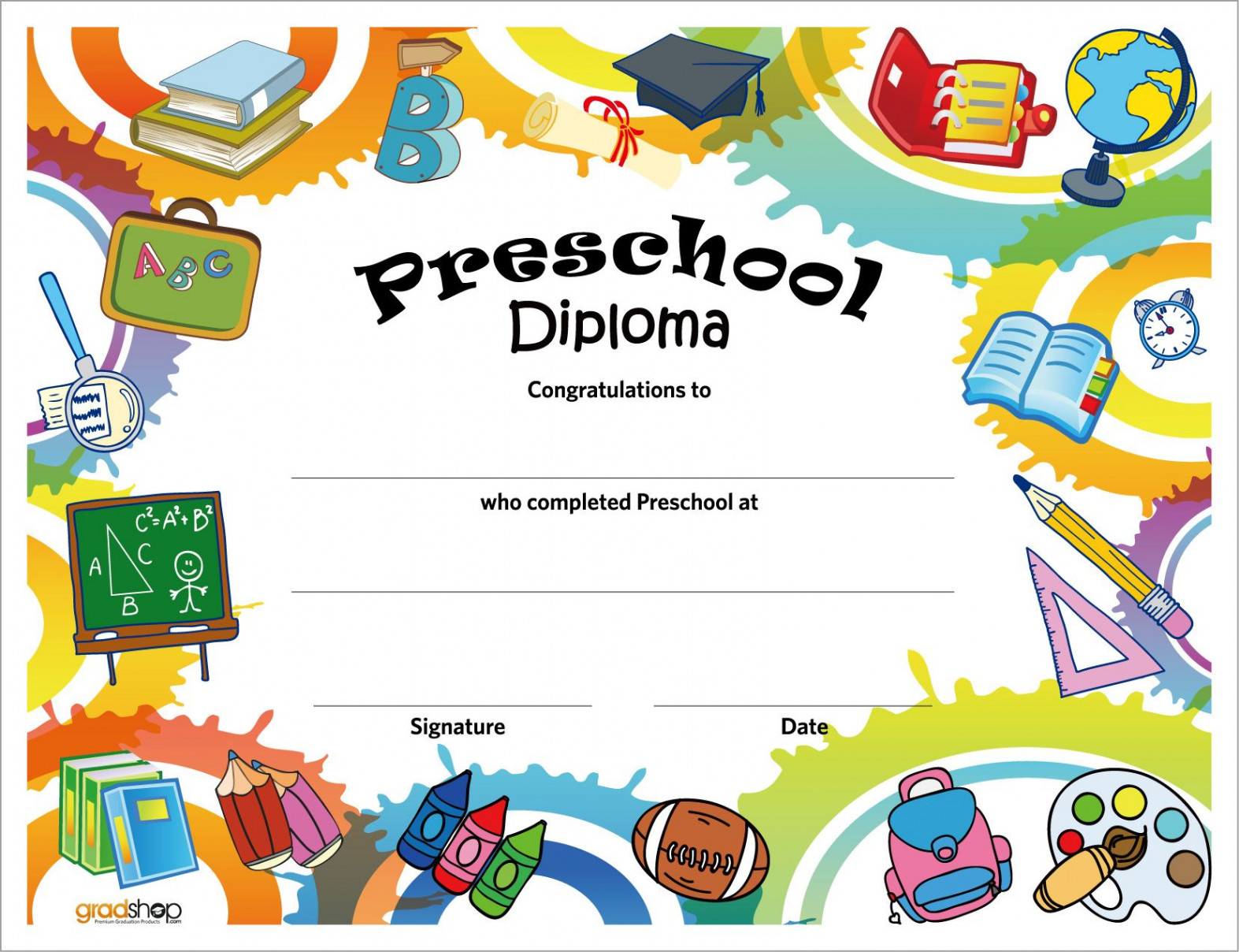 Free Printable Preschool Diplomas  Preschool diploma, Graduation