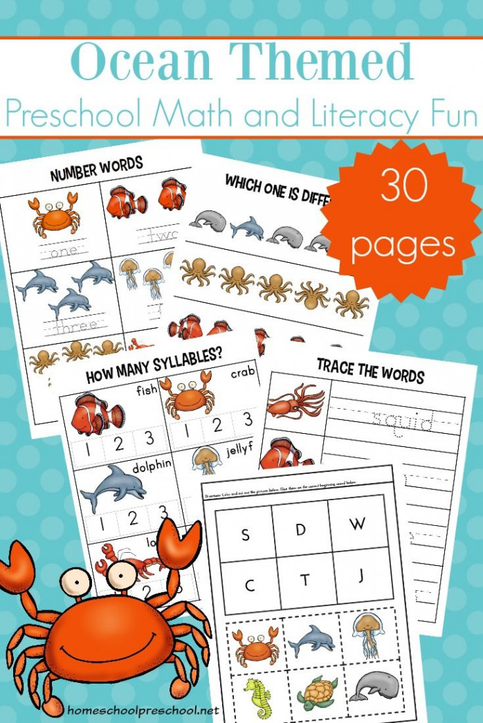 Free Printable Preschool Ocean Worksheets  Ocean theme preschool