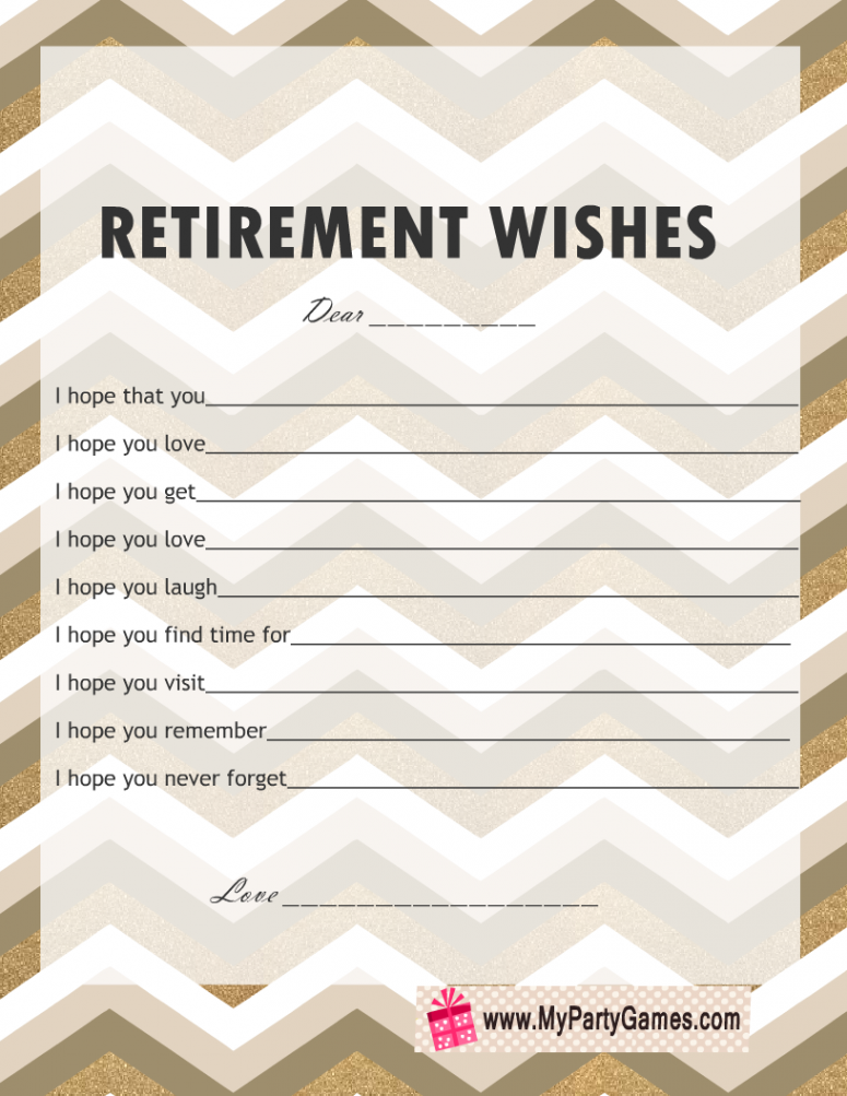 Free Printable Retirement Wishes Game Cards