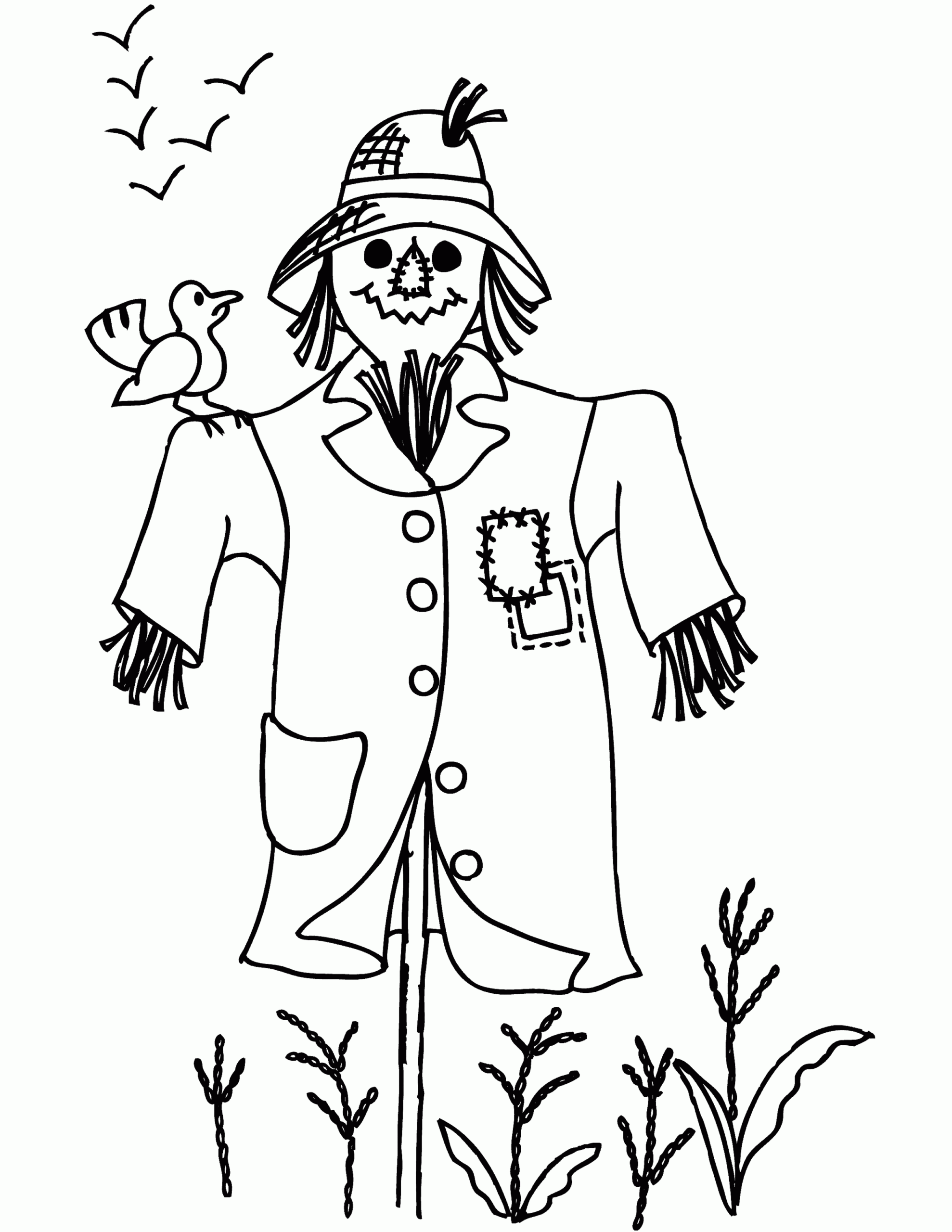 Free Printable Scarecrow Coloring Pages For Kids  Fall coloring