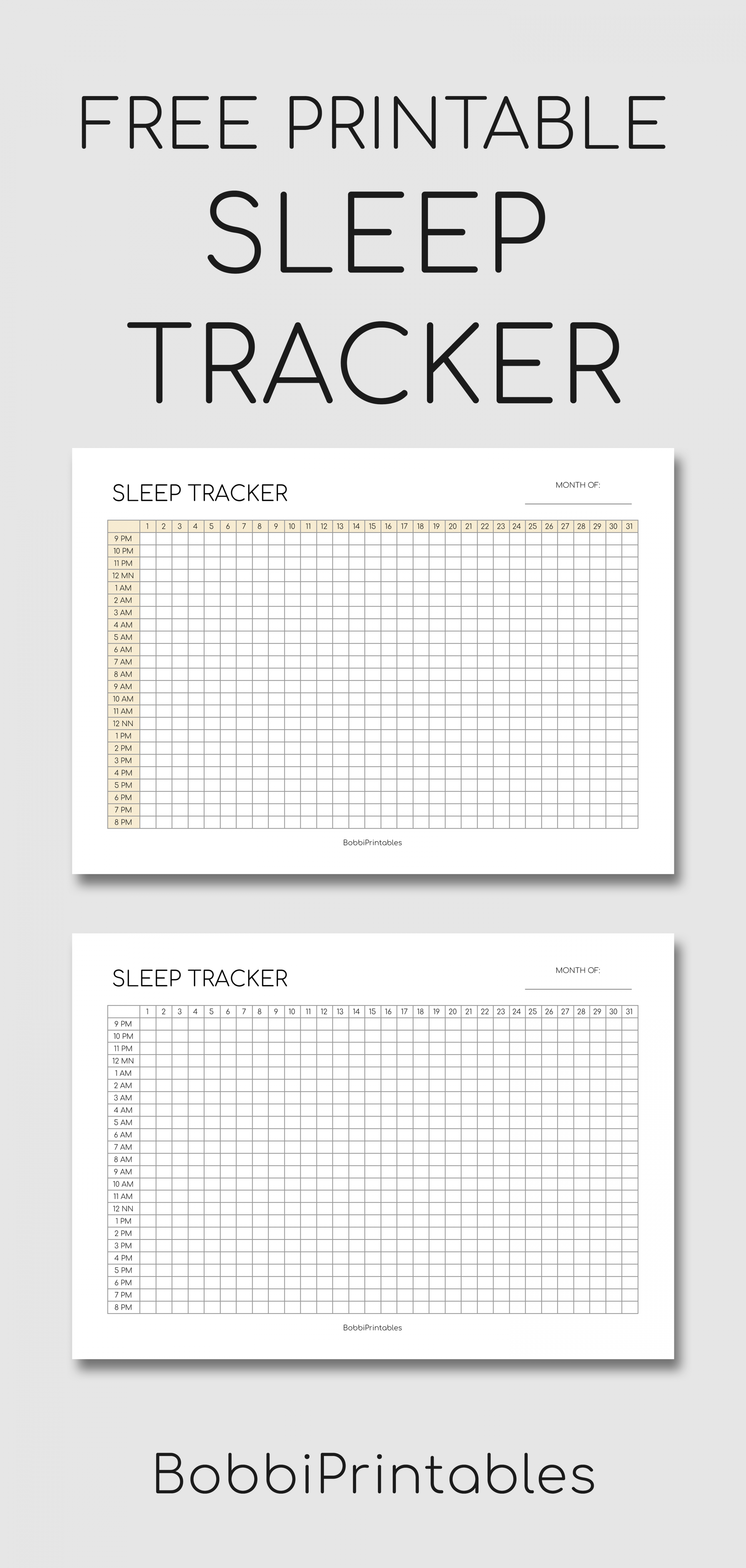 Free Printable Sleep Tracker #printable #sleeptracker #sleep