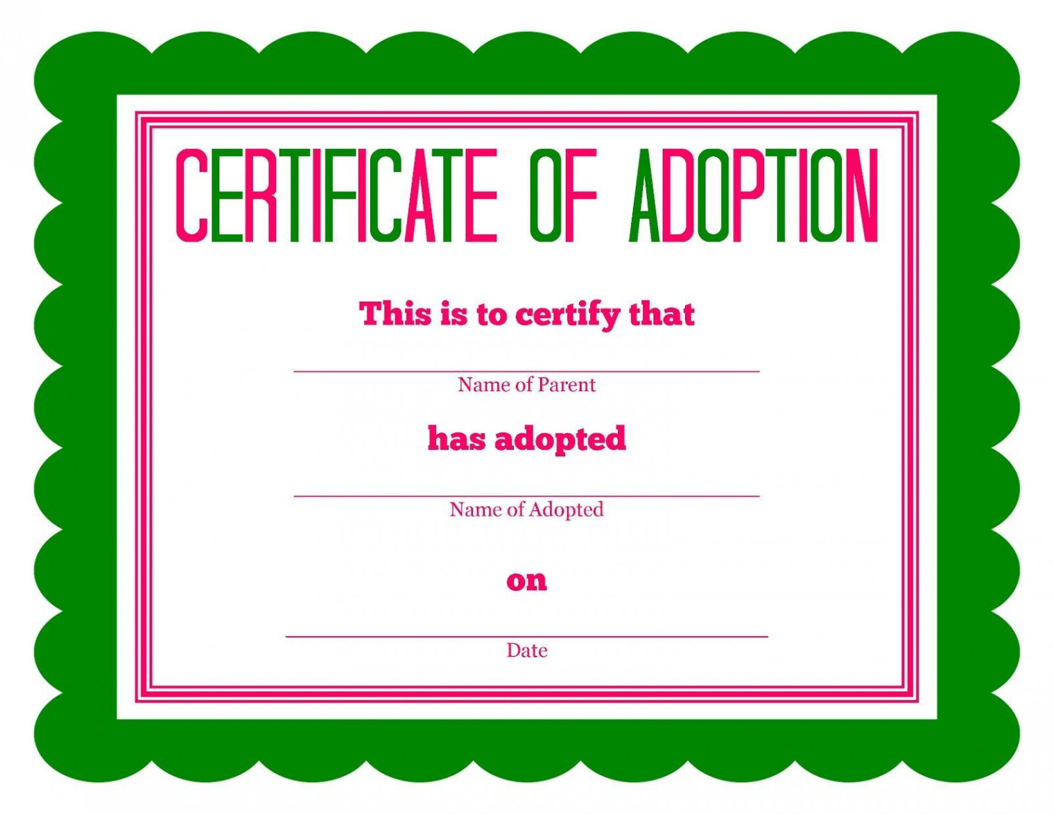 Free printable Stuffed Animal Adoption Certificate  Adoption