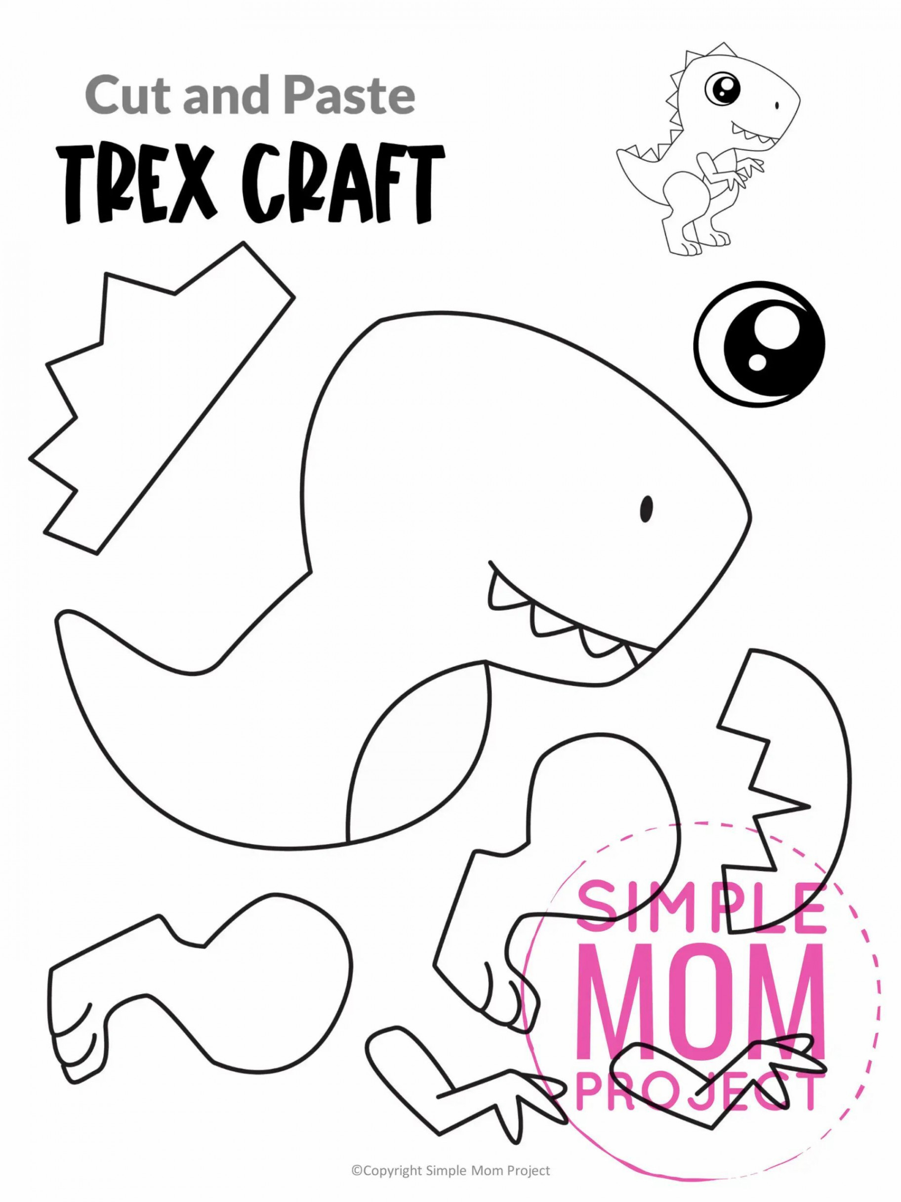 Free Printable Tyrannosaurus Rex Craft Template  Dinosaur crafts