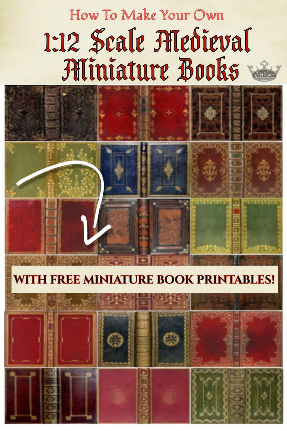 FREE printables - make your own miniature books in :2 scale