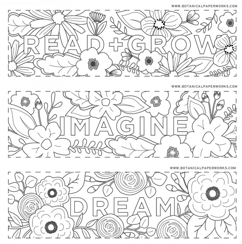 free printables} Read + Grow Coloring Bookmarks for Back-to-School