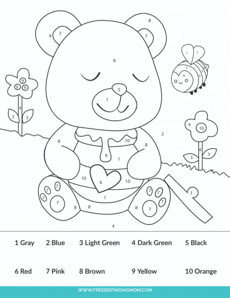 Free Simple Easy Color By Number For Adults and Kids Printables