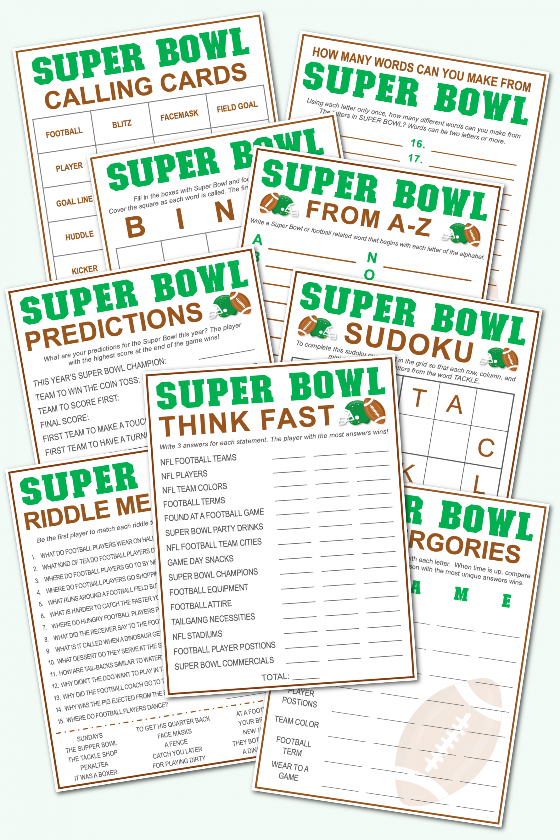 Free Super Bowl Printable Games - Kara Creates