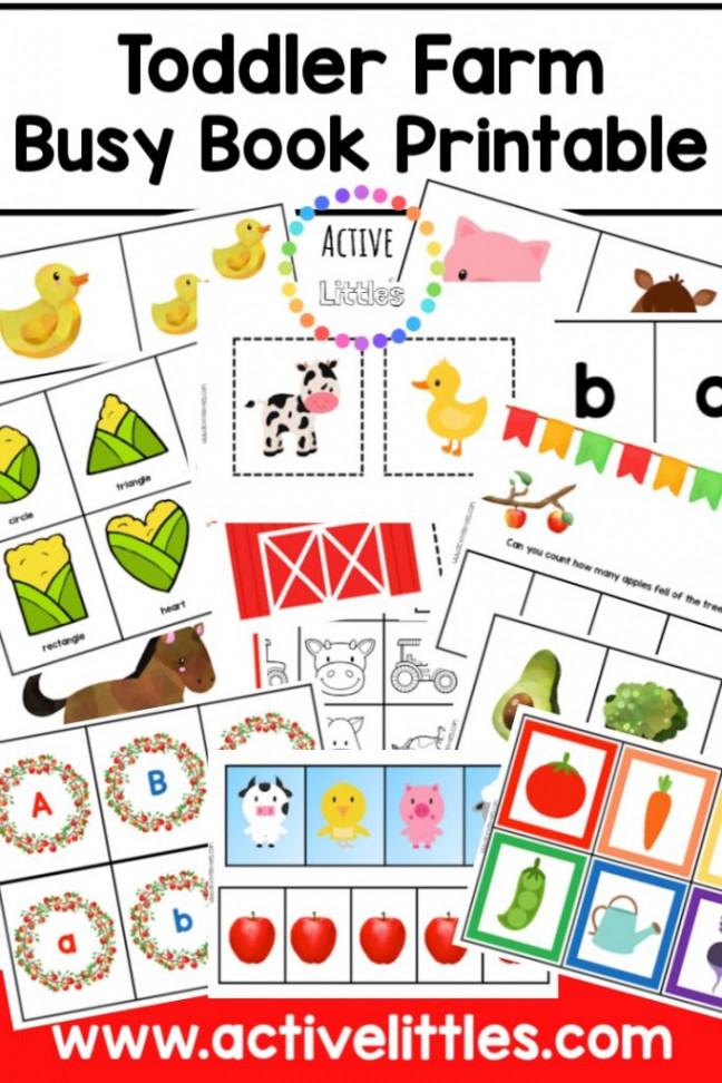 FREE Toddler Farm Theme Busy Book - Active Littles