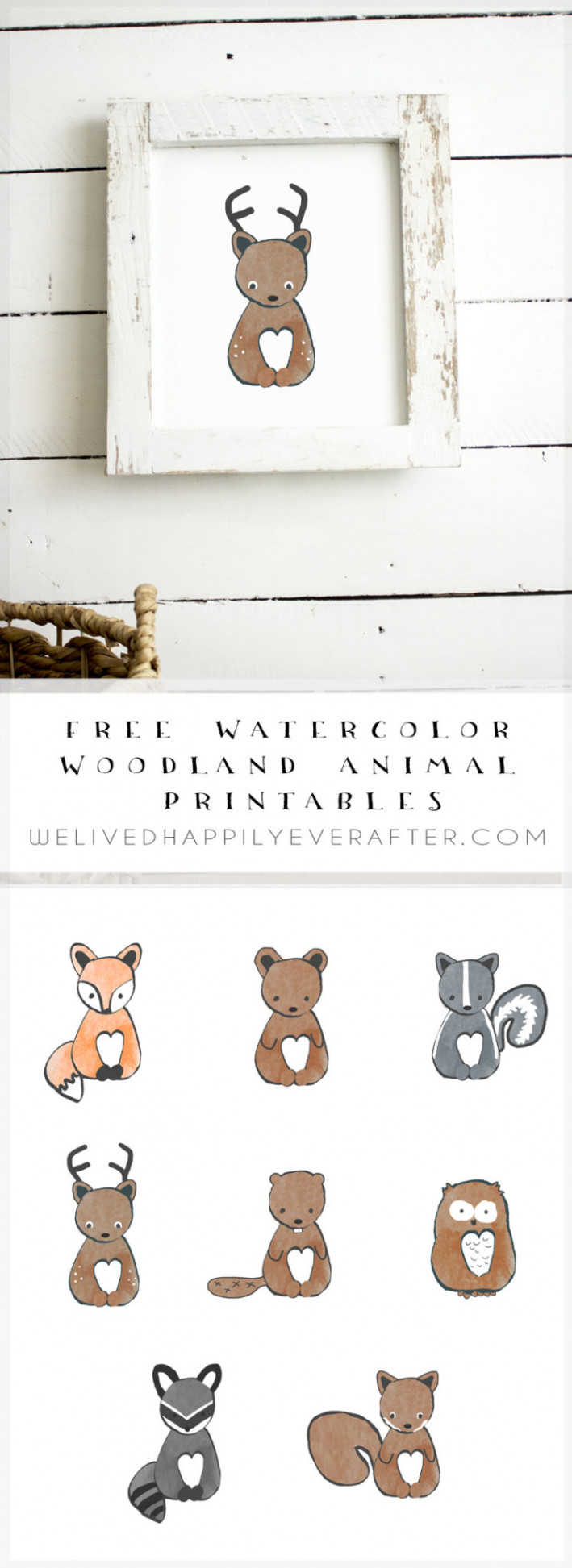 Free Watercolor Forest Woodland Animal Nursery Prints  We Lived