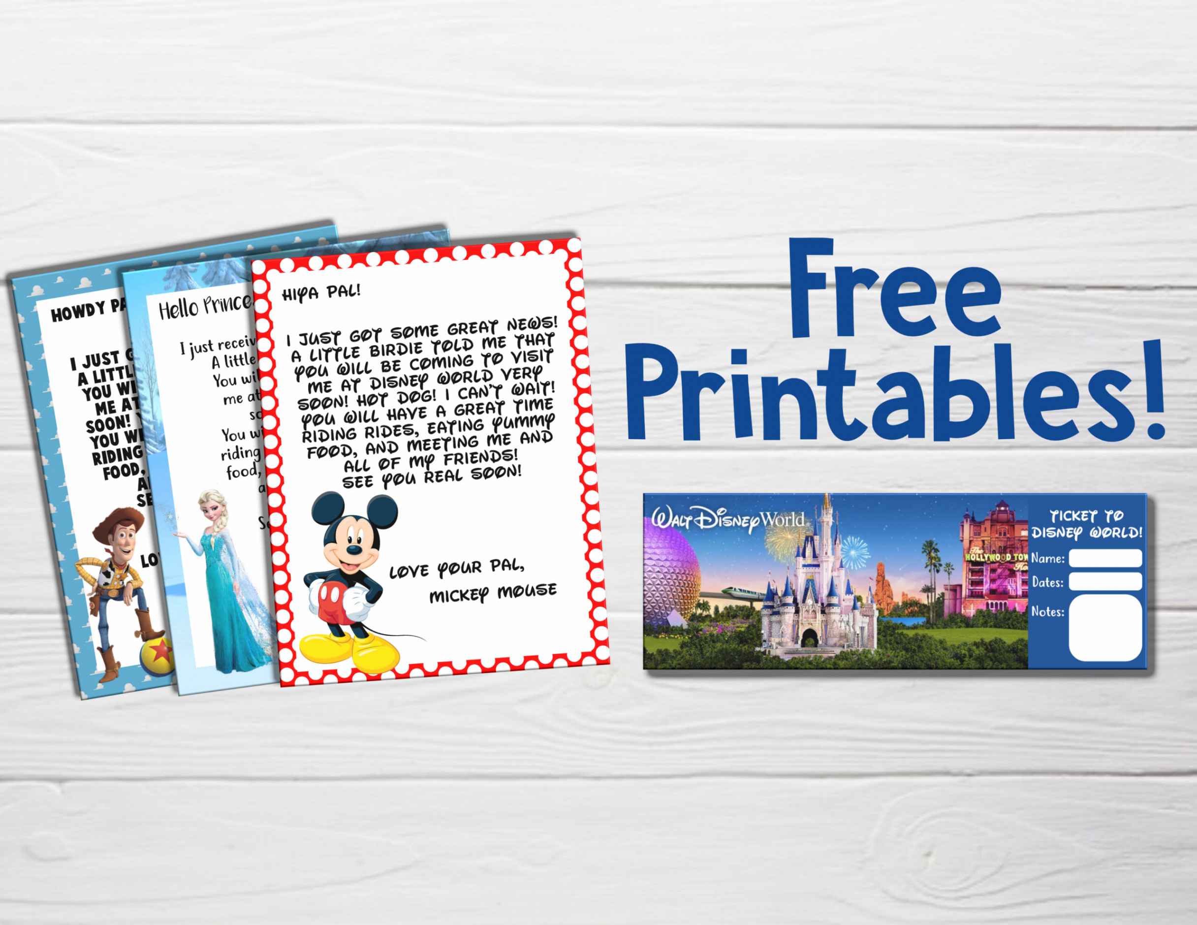 Free "You&#;re Going to Disney World" printable letters and Tickets