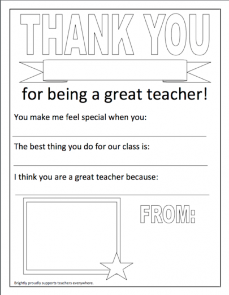 Fun and Easy Printables for Teacher Appreciation Week  Brightly