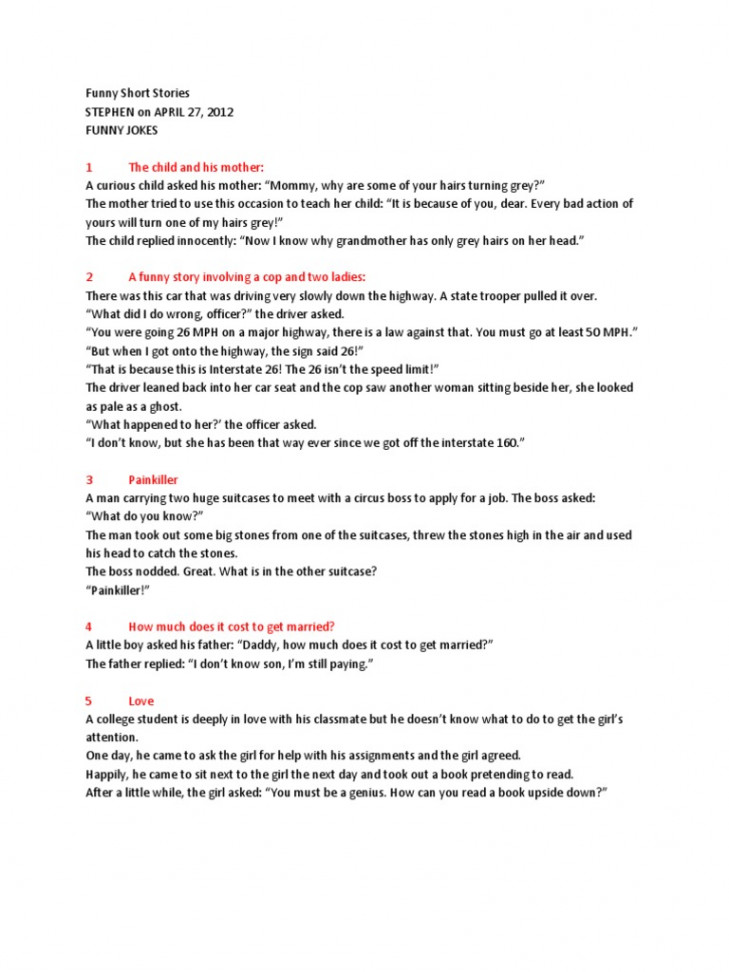 Funny Short Stories   PDF