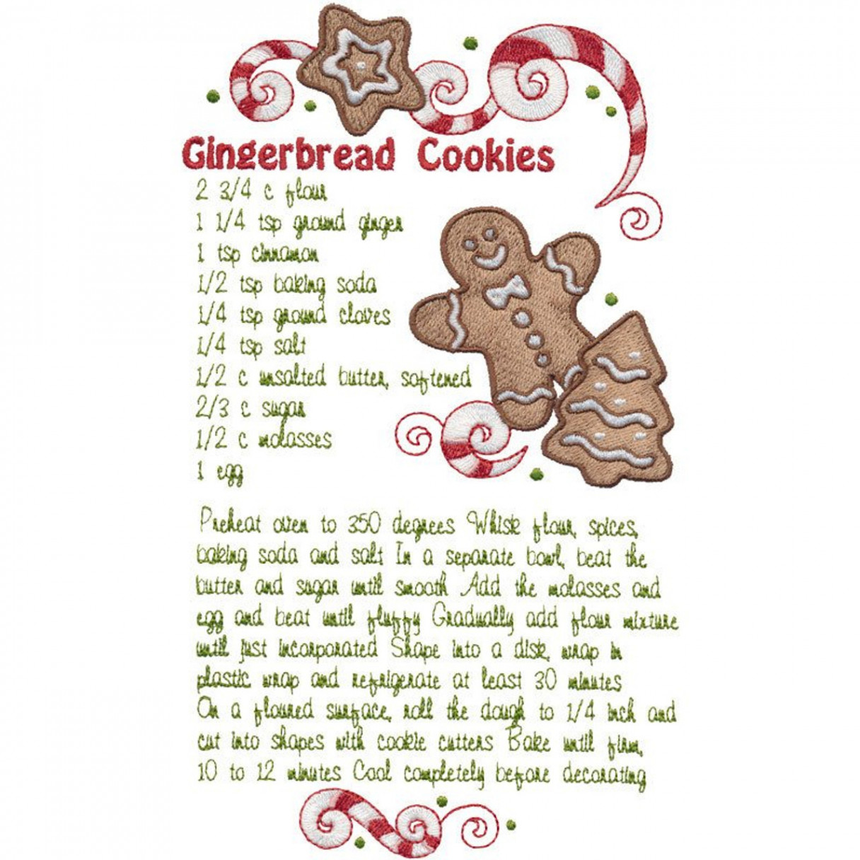 Gingerbread Cookies Recipe Towel