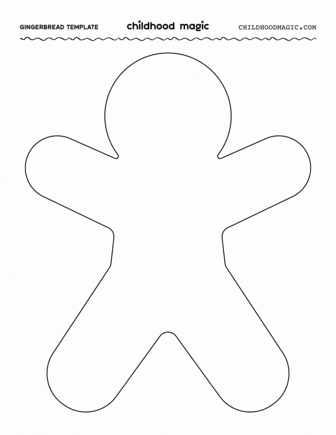 Gingerbread Man Template - Free Printable - Childhood Magic