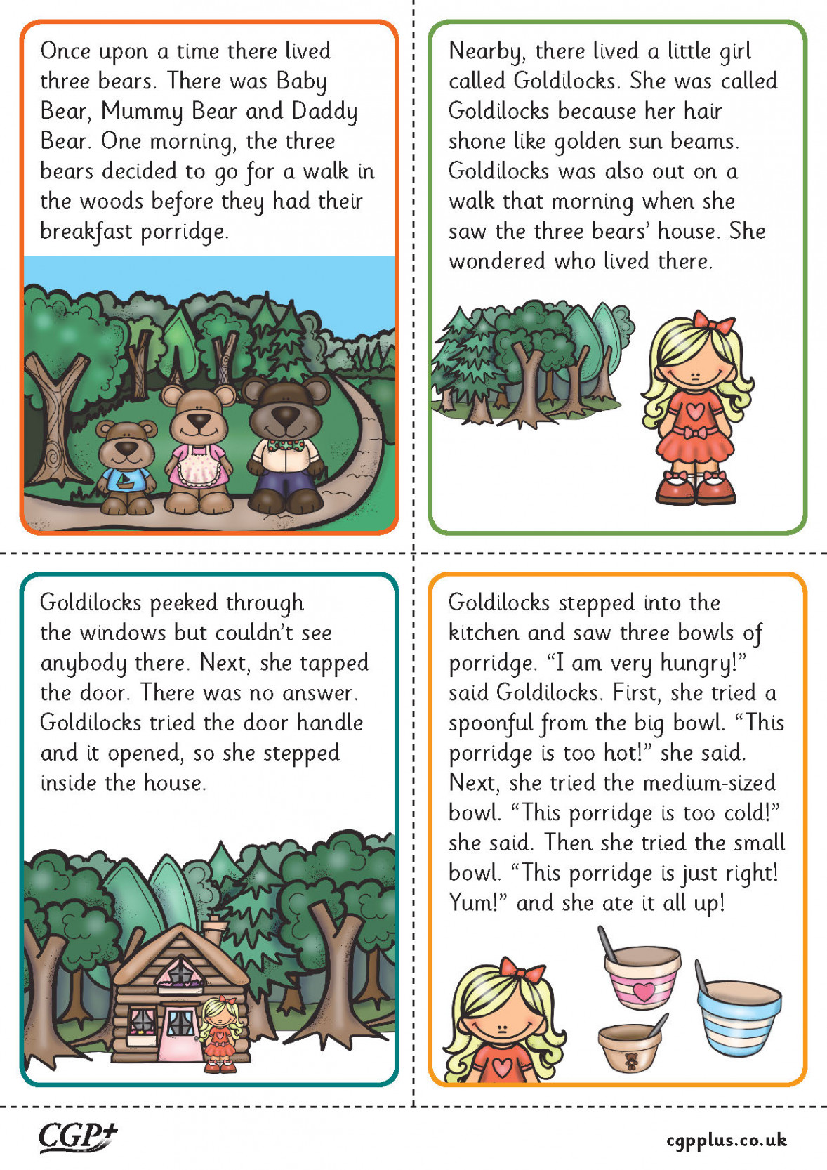 Goldilocks and the Three Bears — Sounds & Words Cut and Stick