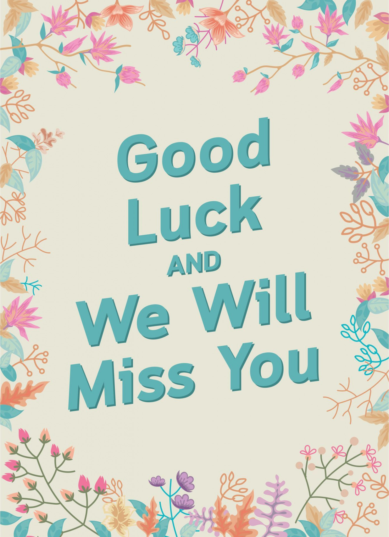 Good Luck We Will Miss You  Good luck cards, Miss you cards