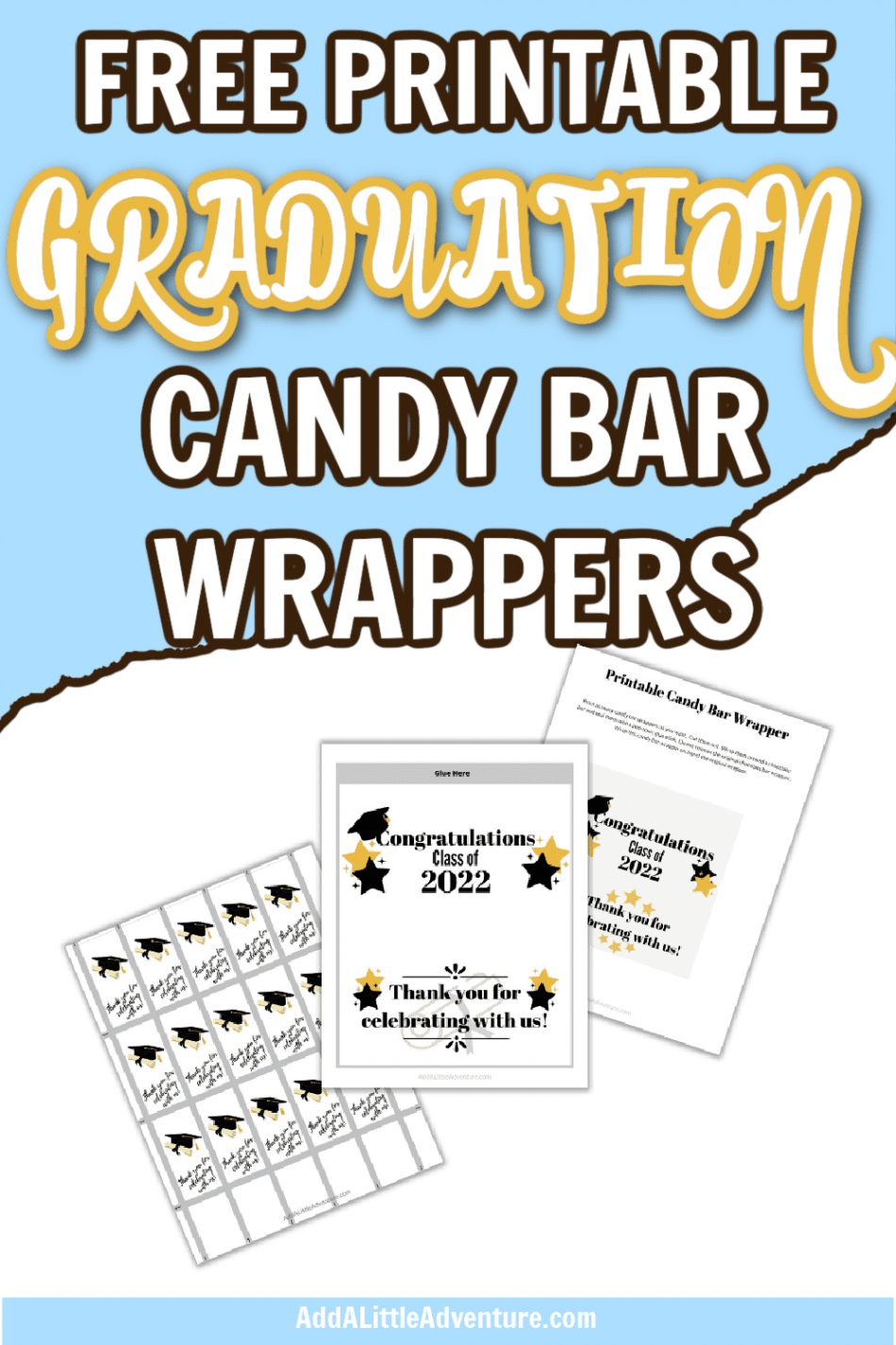 Graduation Candy Bar Wrappers - Free Printables - Add A Little