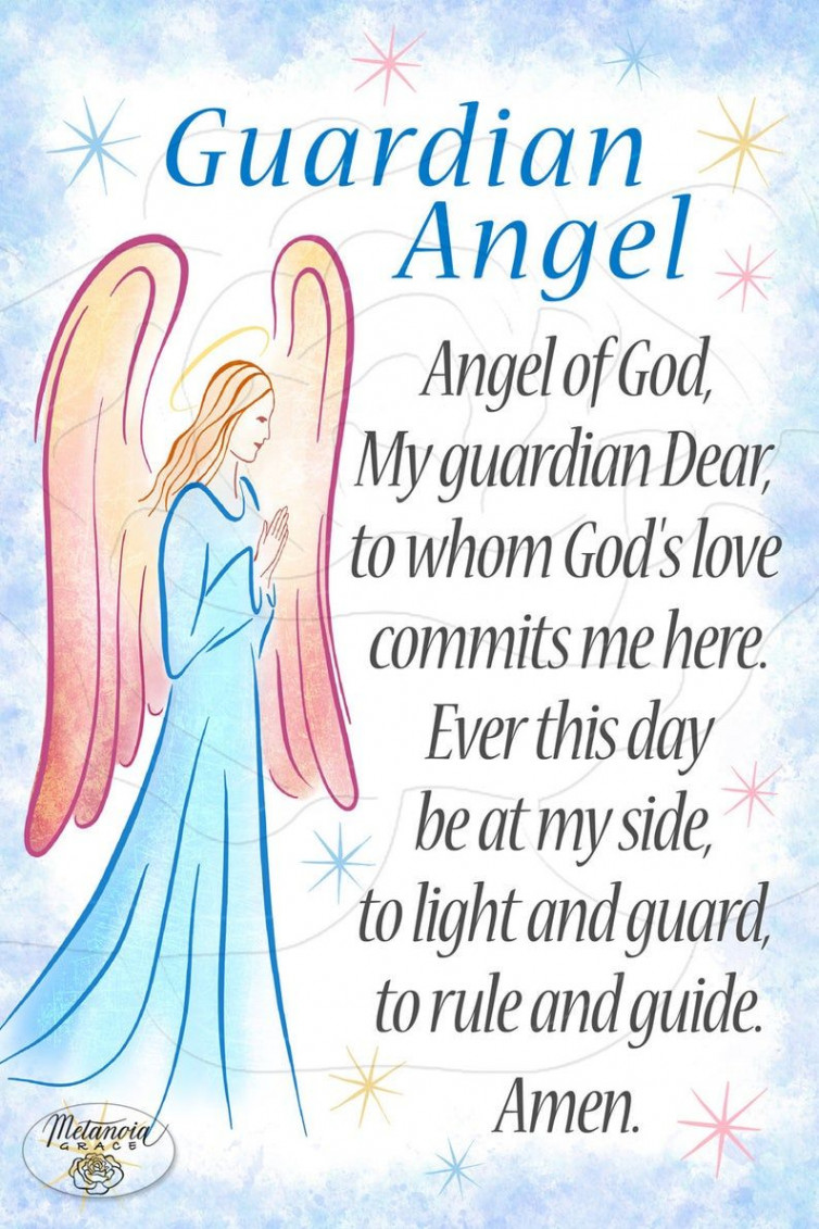 Guardian Angel Prayer Printable Guardian Angel Card Angel of