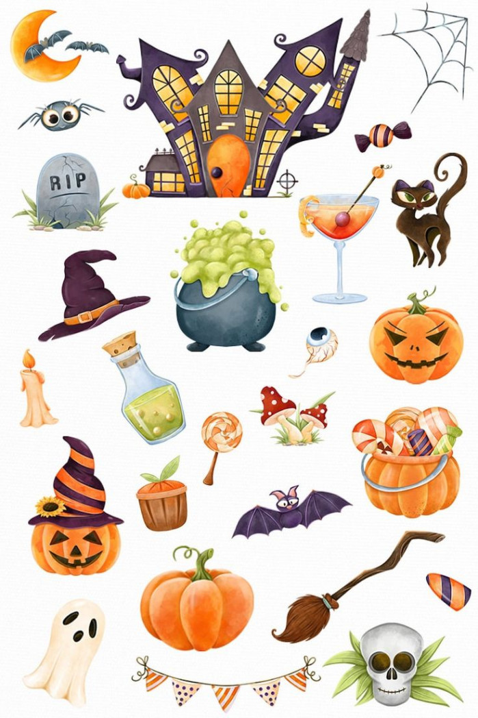 Halloween Clipart Cute Halloween Ghost Clipart Mystic - Etsy