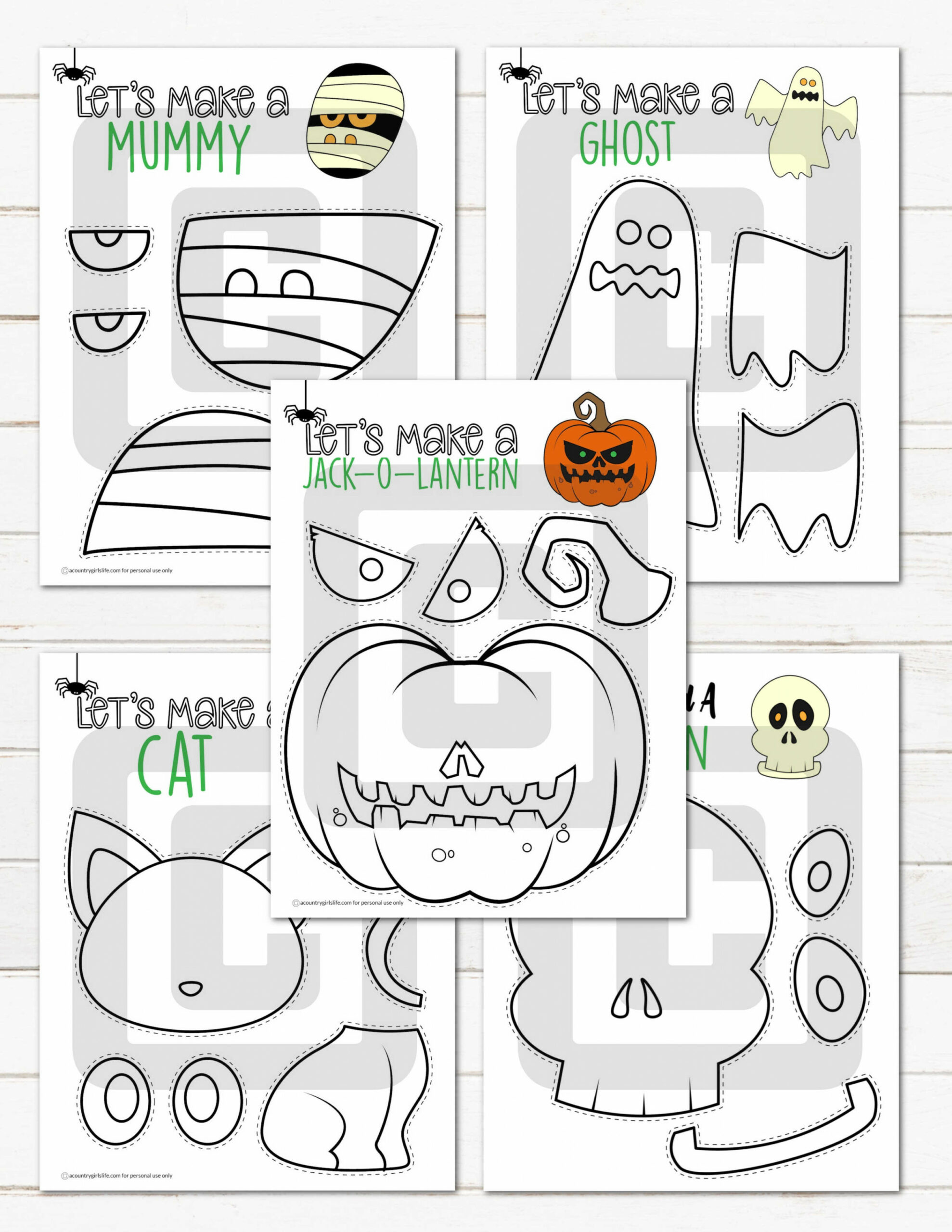 Halloween Cut Out Templates Cut & Paste Crafts - A Country