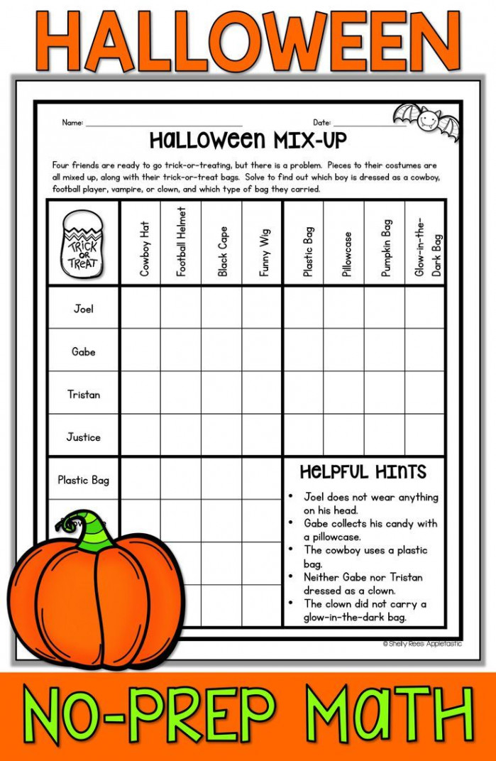 Halloween Math Worksheets and Activities Multiplication Color by