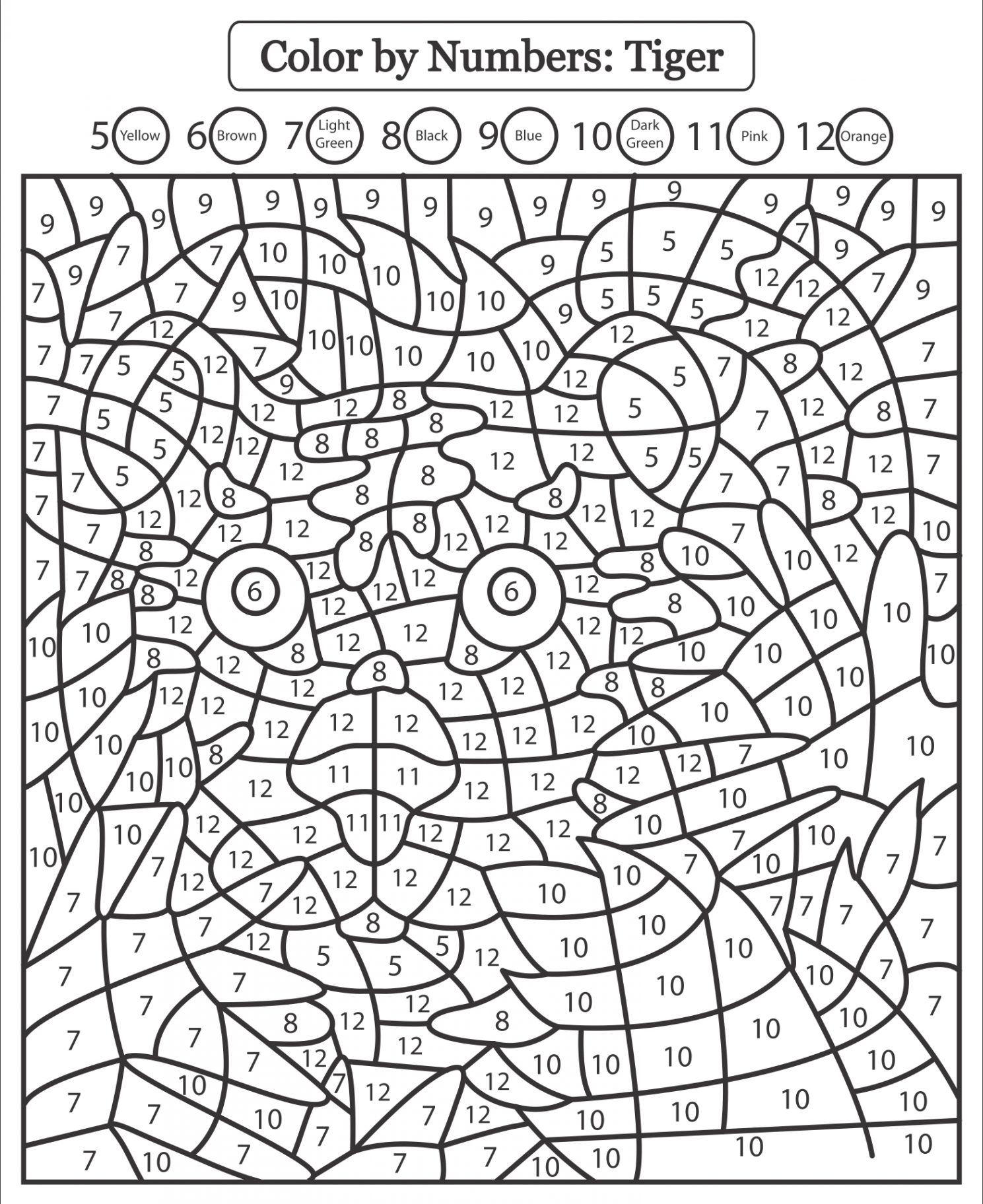 Hard Color by Number Coloring Pages Printable  Color by number