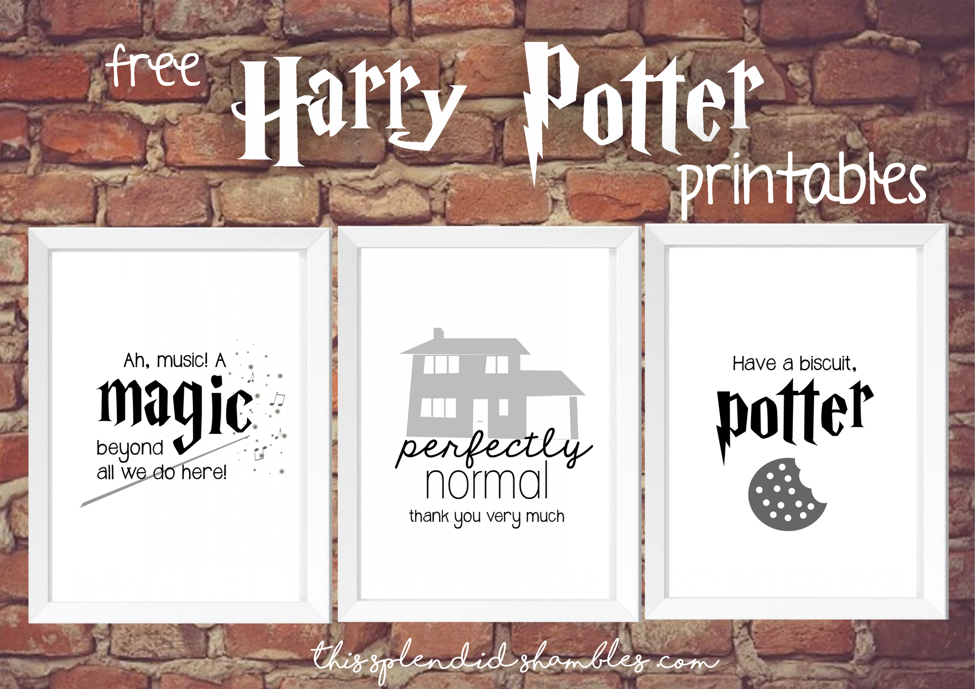 Harry Potter Week -  Free Printables - This Splendid Shambles