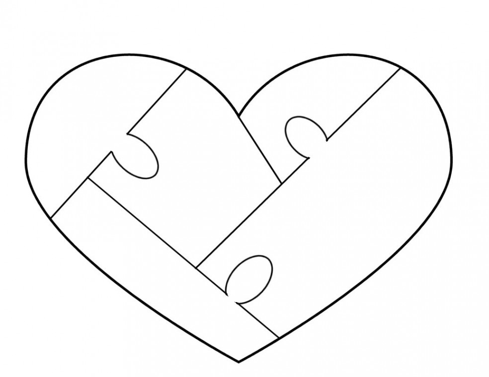 Heart Puzzle Template - free to use  Heart printable, Kids crafts