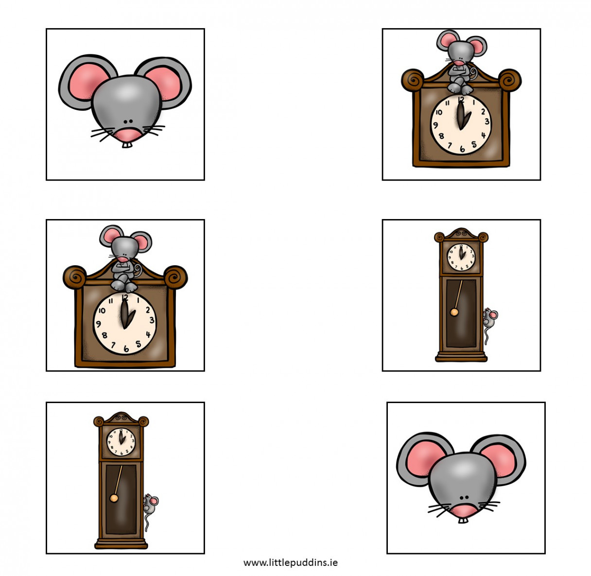 Hickory Dickory Dock Printable – Little Puddins