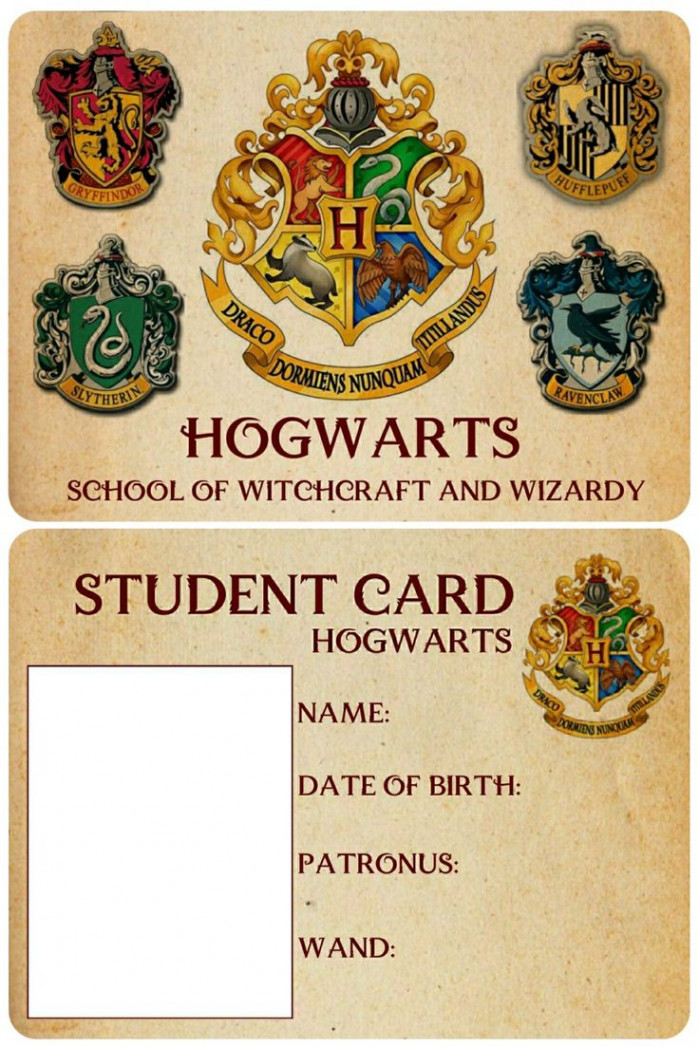 Hogwarts student card printable  Harry potter printables, Harry