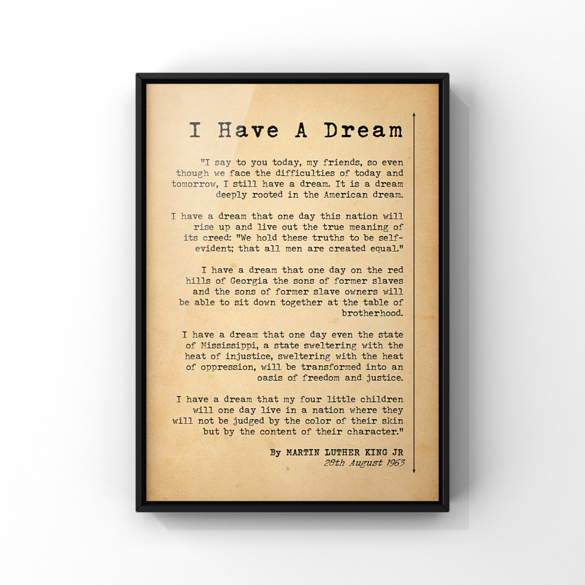 I Have A Dream Quote Speech by Martin Luther King Poster Print