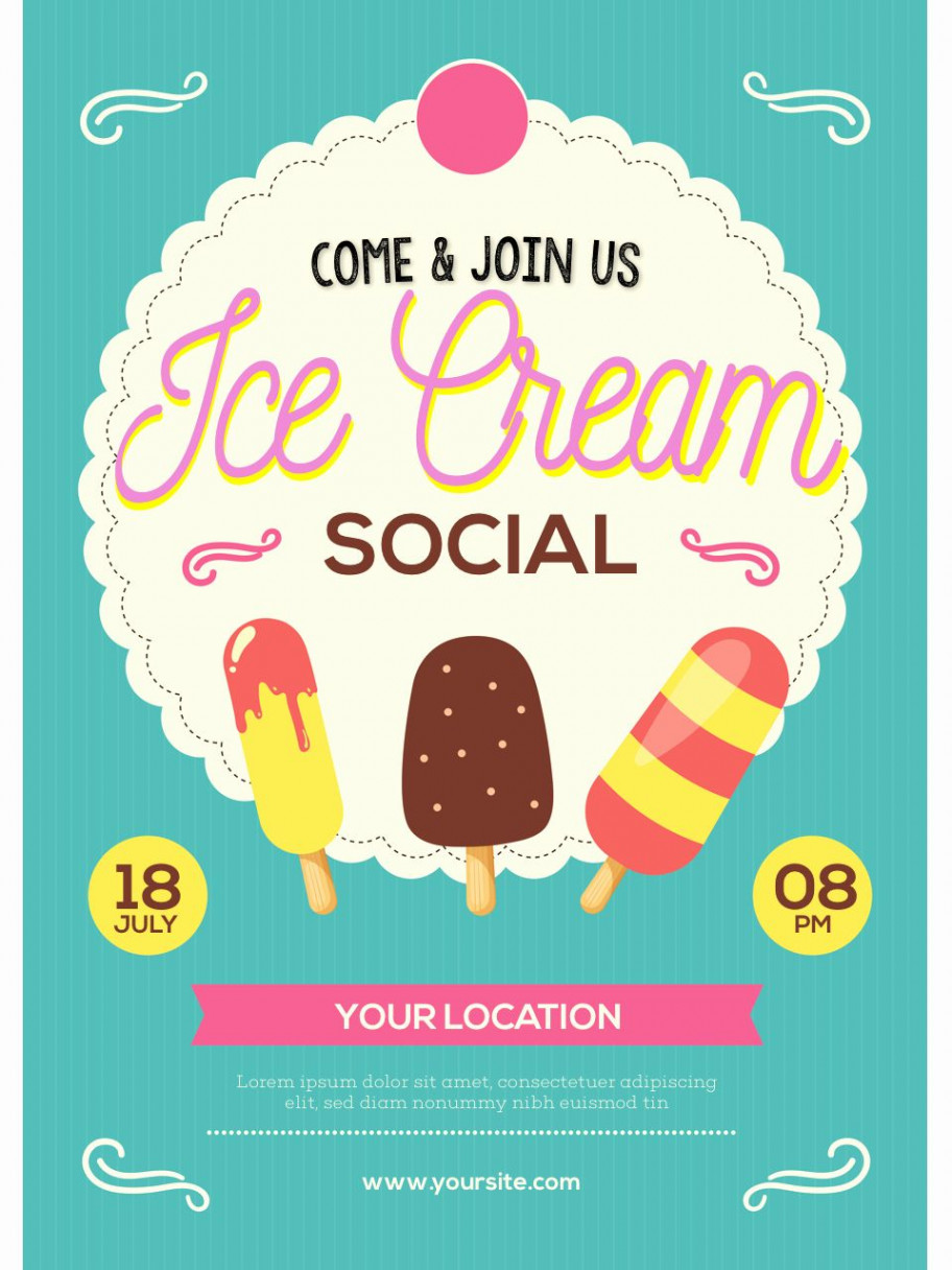 Ice Cream social Flyer Template Free Elegant Ice Cream social