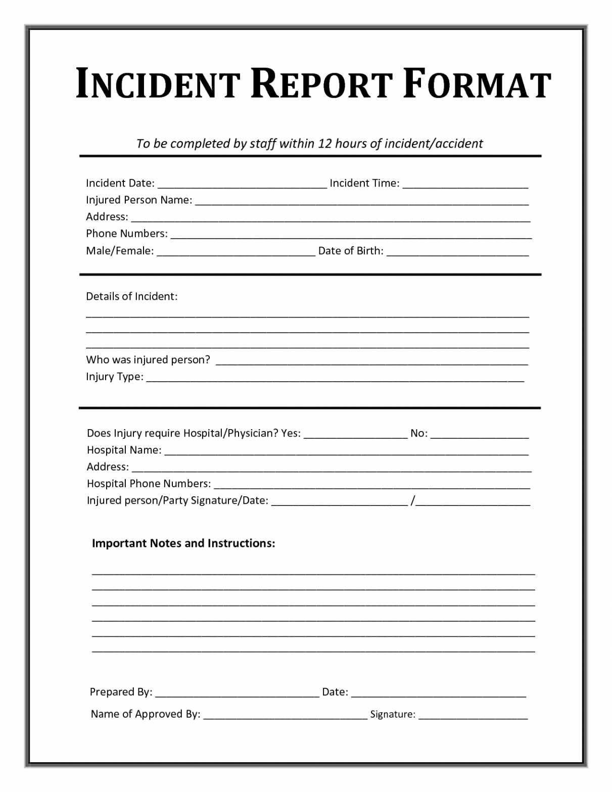 Incident Report Template  Incident report form, Progress report