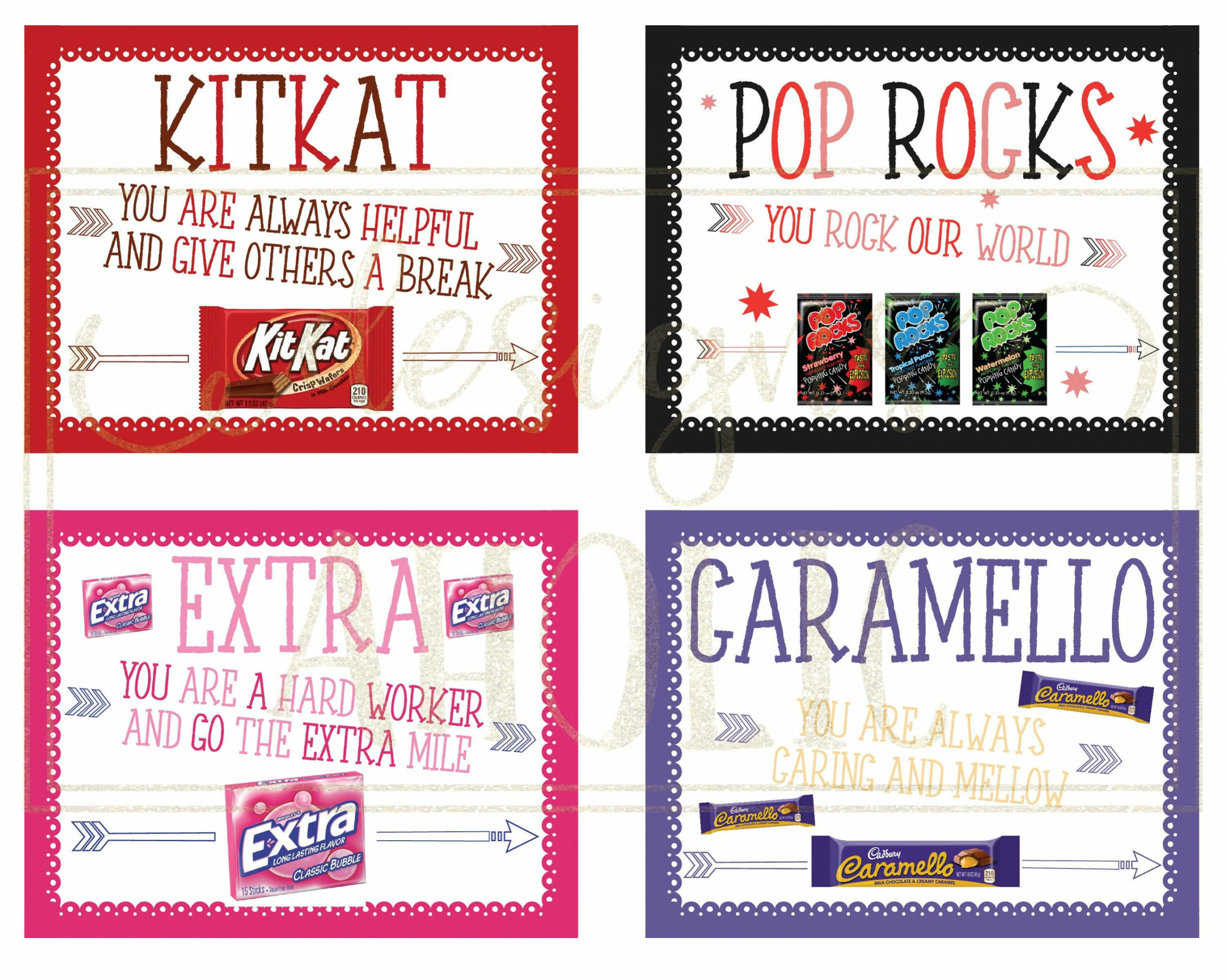 Individual Candy Bar Awards Candy Bar Award Certificates - Etsy