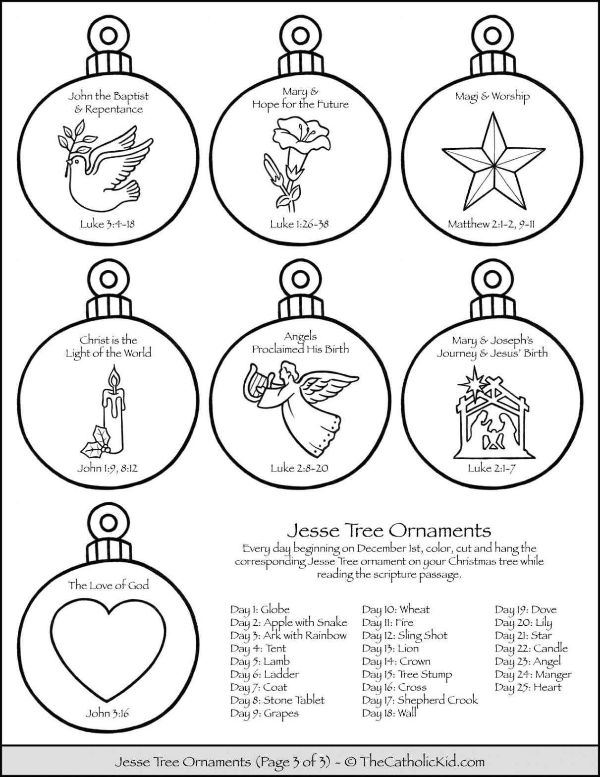 Jesse Tree Ornaments - Download Pack - TheCatholicKid